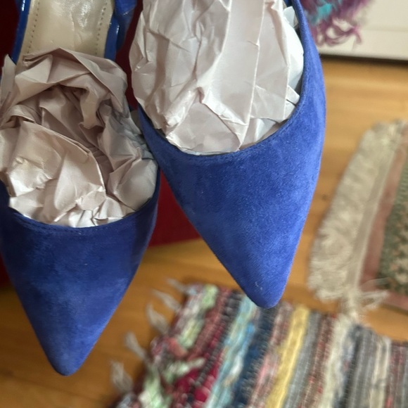 Vintage Y2K Liz Claiborne Royal Blue Suede Kitten Heels 8M - Picture 12 of 16